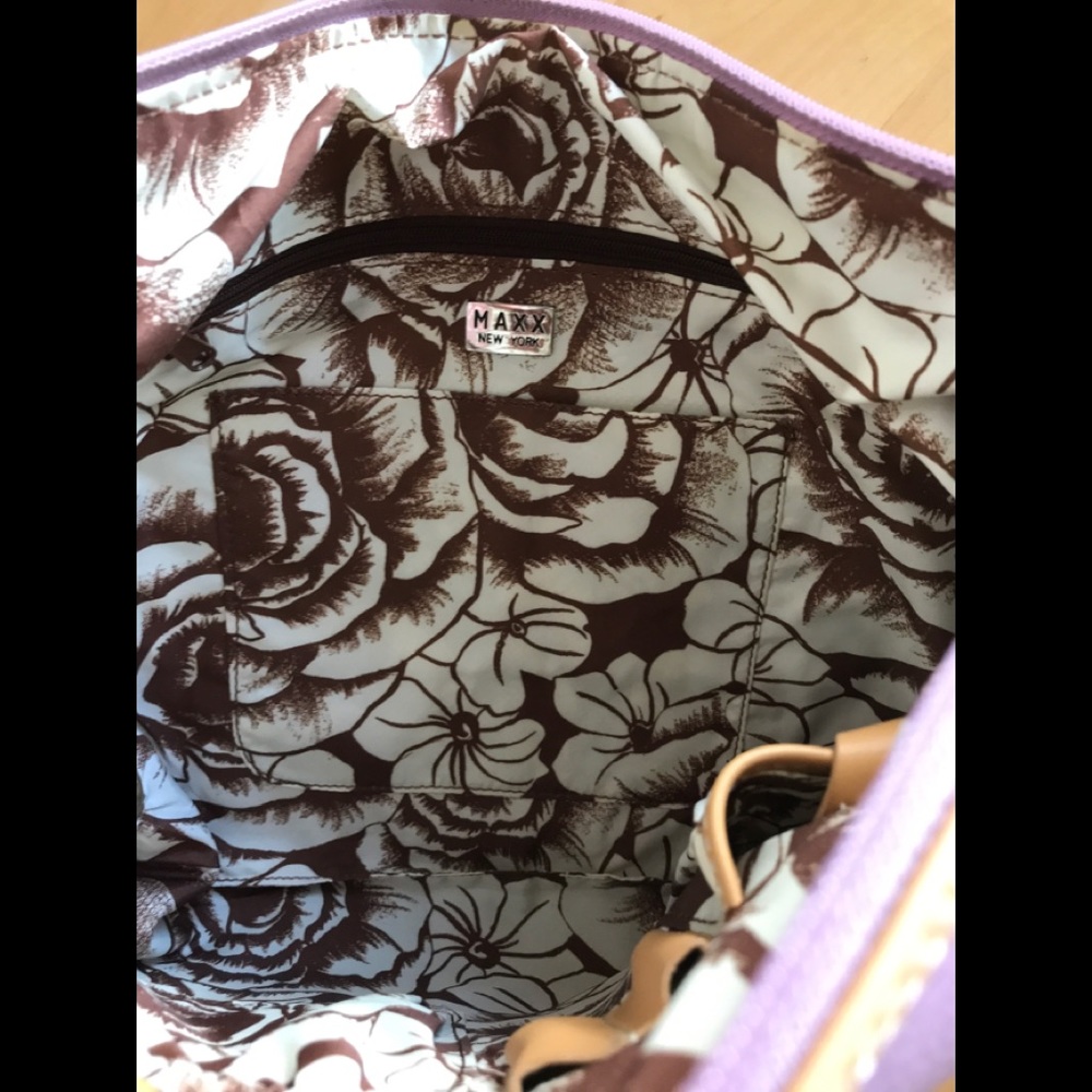 NWT MAXX of NY Leather purple Hobo BAG - Picture 2 of 5